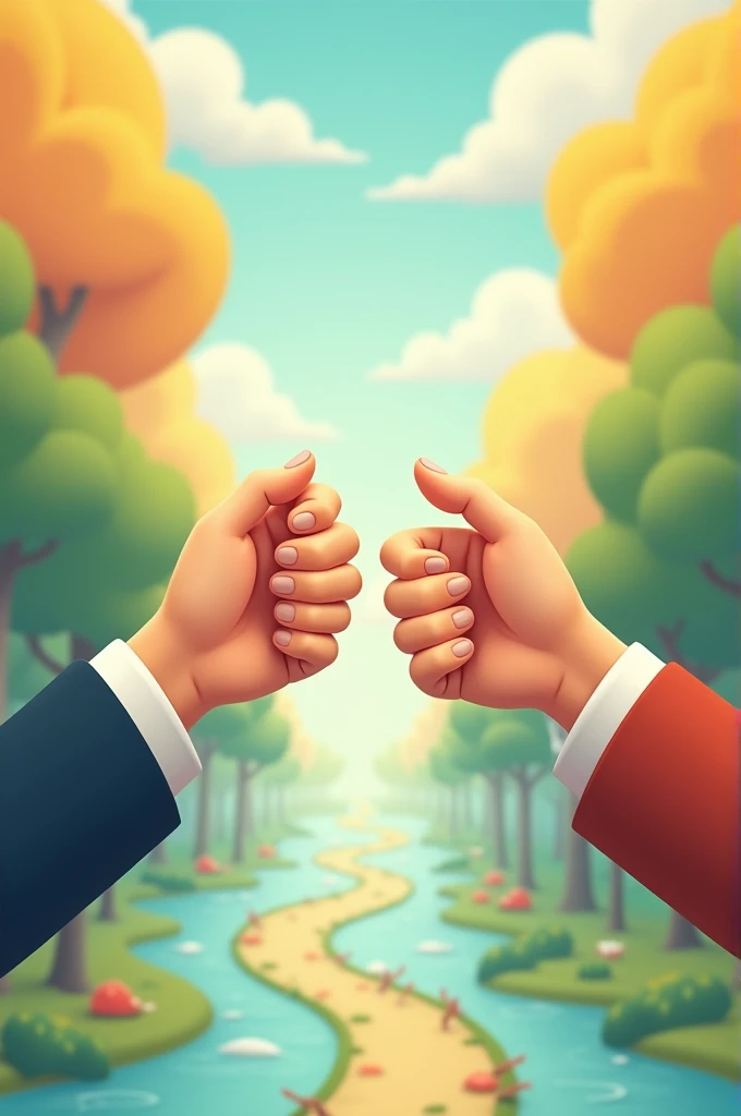 Animation of two paths coming together or two different fingers coming together.