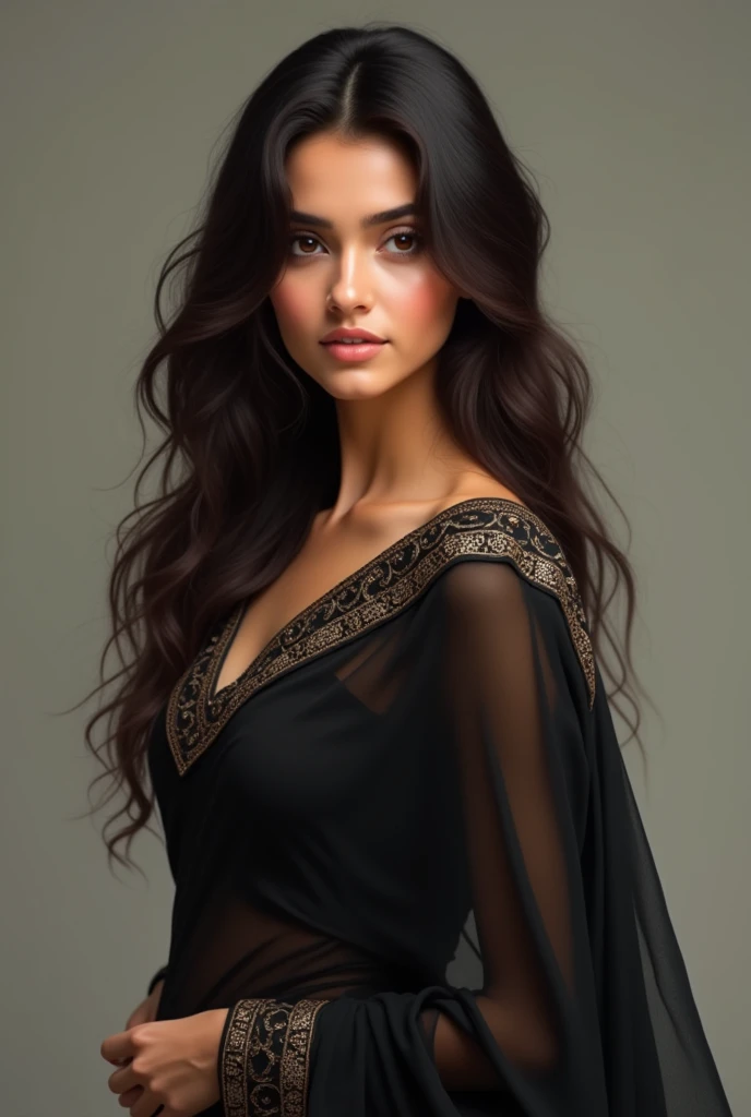 Cute indian girl with black saree
