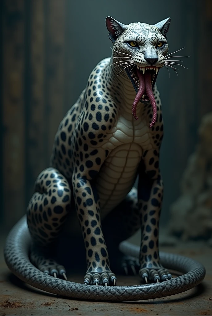 Hyena getting choked by venomous snakes blank background 