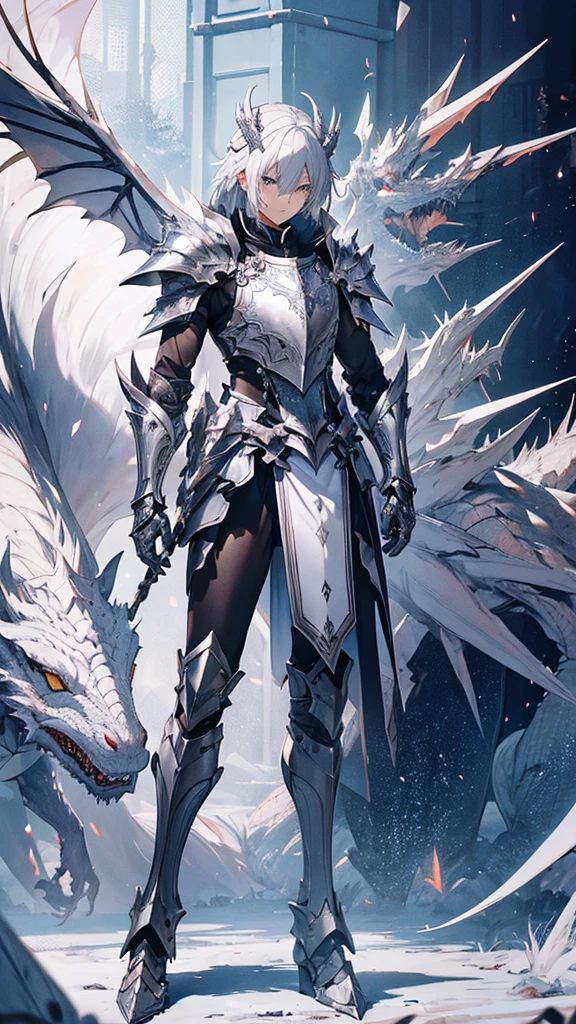 Mr.々A silver-haired knight wearing white full body armor decorated with parts of the body of various creatures.。The shoulder pads of the armor are decorated with dragon heads.。The armor&#39;s gauntlets are decorated with centipede bodies and centipede legs.。The armor&#39;s leg guards are decorated with snake scales.。The armor&#39;s torso is decorated with spider bodies and spider legs.。The head is decorated with a crown resembling a string of feathers.。In his right hand he holds a long sword with a blade shaped like wings.、On his left arm he holds the white helmet he usually wears.。マントの裏にはMr.々な生物の目を模した模Mr.が無数に描かれている。その異Mr.な鎧からキメラの騎士と呼ばれている。