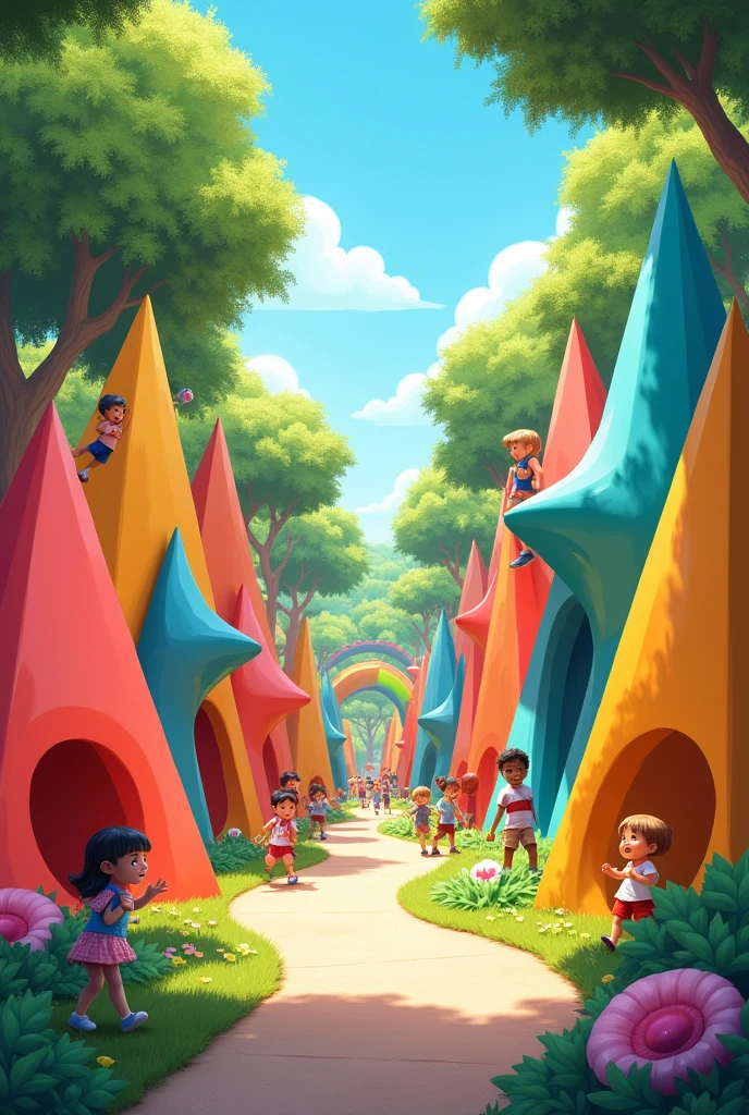 Draw playground using different triangle shapes