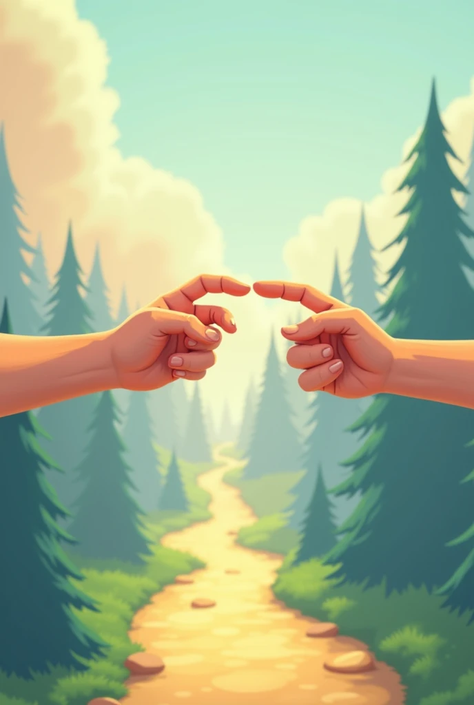 Animation of two paths coming together or two different fingers coming together.