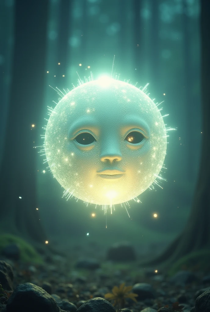 Character of intensely of a light ball of light with face