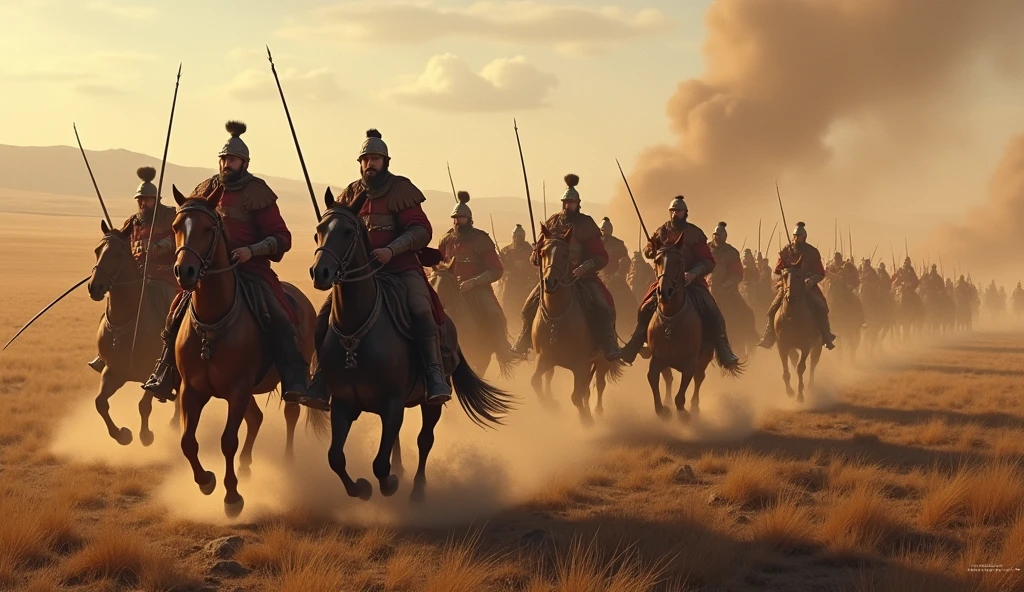 but the Mongols held firm, using their characteristic feigned retreat tactic to lure the enemy into a trap.