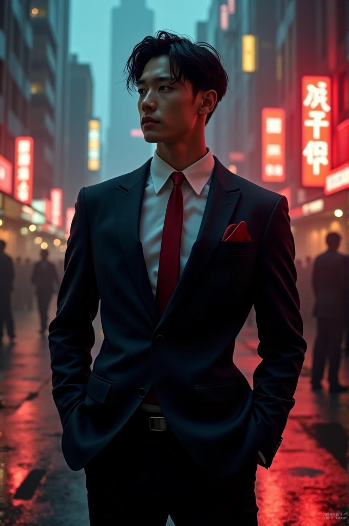 Jungkook from bts as a mobster 