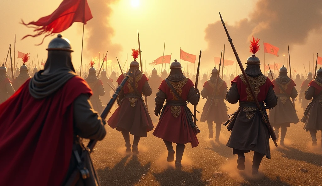 Just as the battle seemed to favor the Mongols, the Sultan's janissaries arrived,