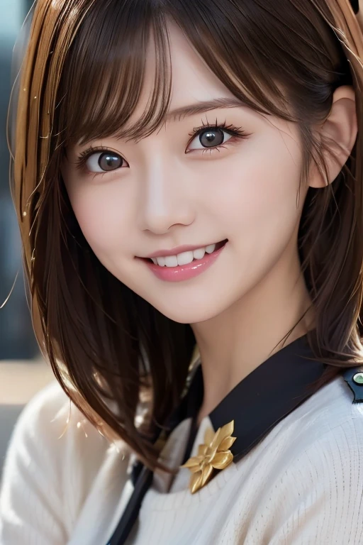woman,2,Brown Hair,Cosplay,Police Officer,Bright smile,Big eyes,charm,cheerful and energetic,Natural Body,Small and delicate,A bit clumsy,High resolution