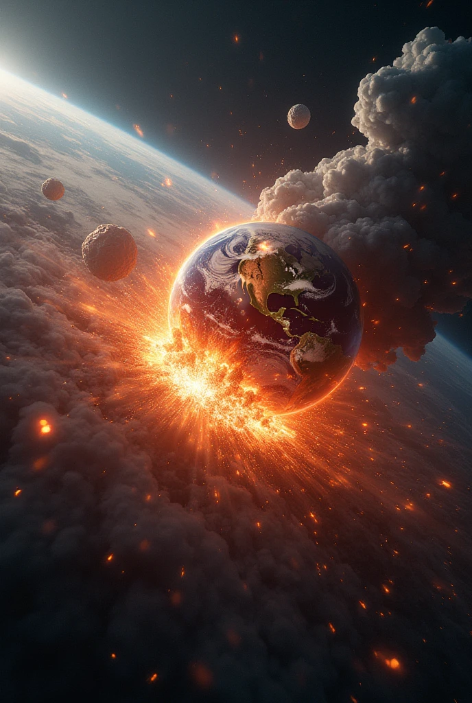 Planet Earth exploding