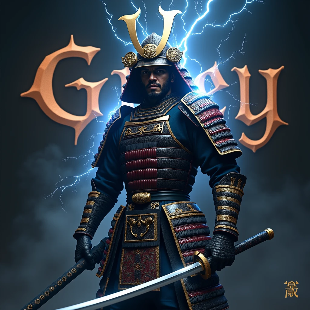 
Pour créer l'image réaliste comme une photographie, imaginez un guerrier, vêtu d'une armure de samouraï brillante, qui capte la lumière d'une manière captivante. Il tien un katana japonai. Autour de lui, de l'électricité enveloppe son corps qui accentuent sa présence unique et puissante. L'arrière-plan contient son nom " Grey " en lettre gothique, ajoutant une touche mystérieuse à l'ensemble de l'image. Cette composition évoque à la fois la force et la singularité de ce personnage fascinant.
