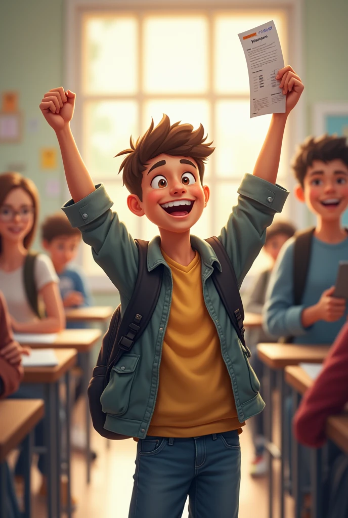 highschool boy gets good score on test