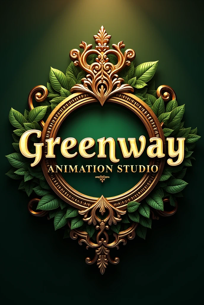 Create logo of my 3D animation studio. My Animation studio name is "Greenway Animation Studio" 4k, royal style logo
