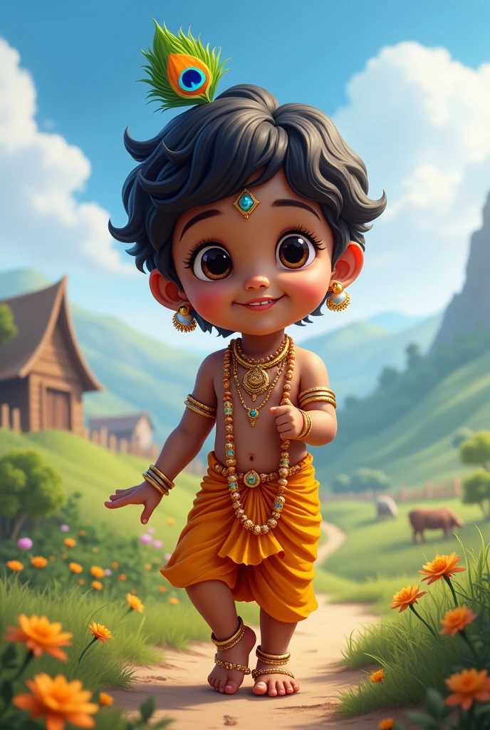 Create a imaje of little krishna for janmastami