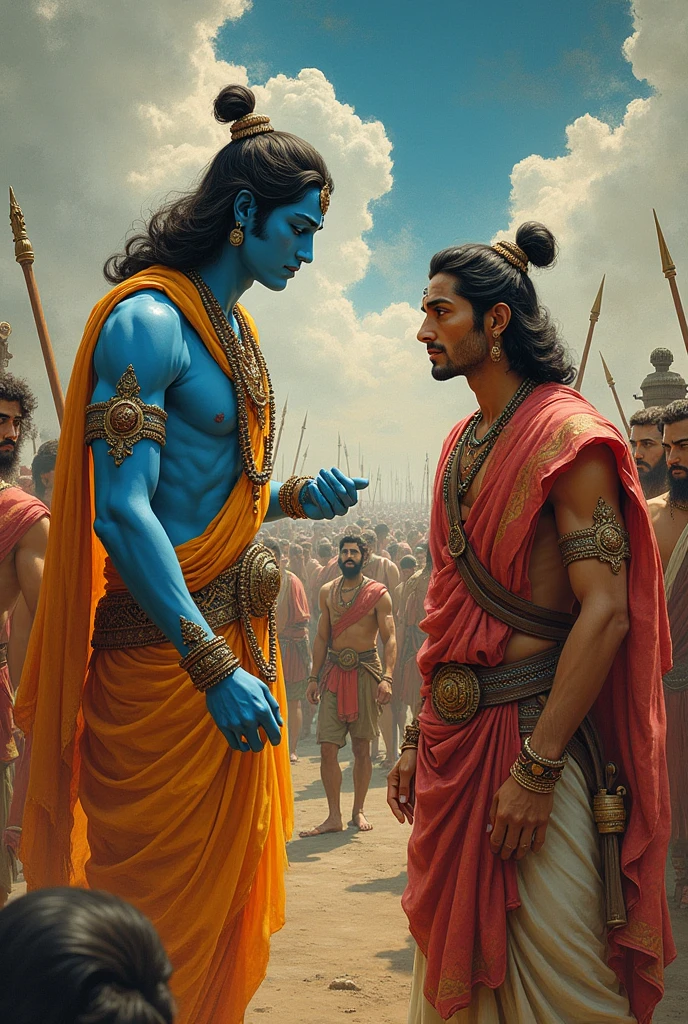 Pic of Krishna and Arjuna during Geeta time
