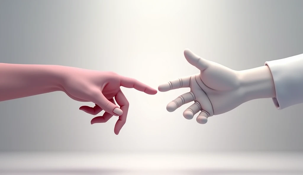 Animation of two paths coming together or two different fingers coming together.