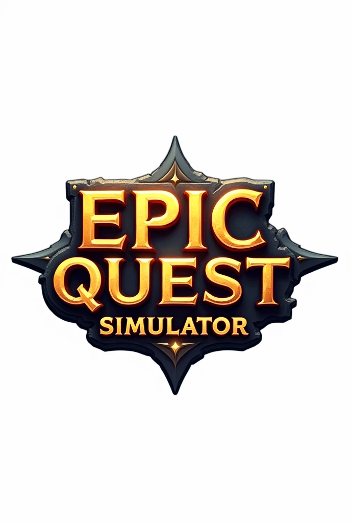 Game logo with name (Epic Quest Simulator) (With a completely white background)