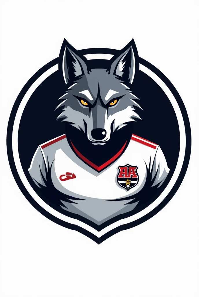 logo for a professional soccer team called chiapanecos F.C includes a wolf with a white shirt And that nothing goes beyond a circular border