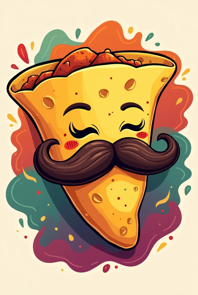 Create a logo for a Mexican nacho with mustache