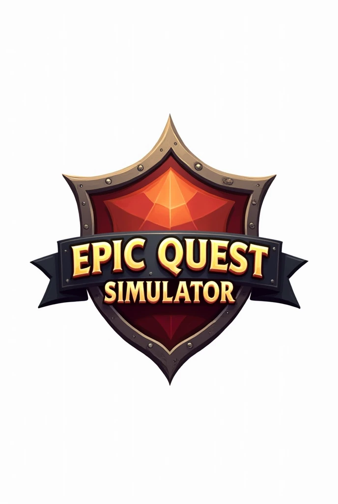 Game logo with name (Epic Quest Simulator) (With a completely white background) remember RPG GAME