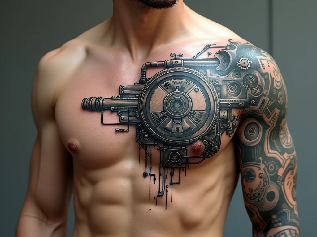 Mechanical tattoo cover-up