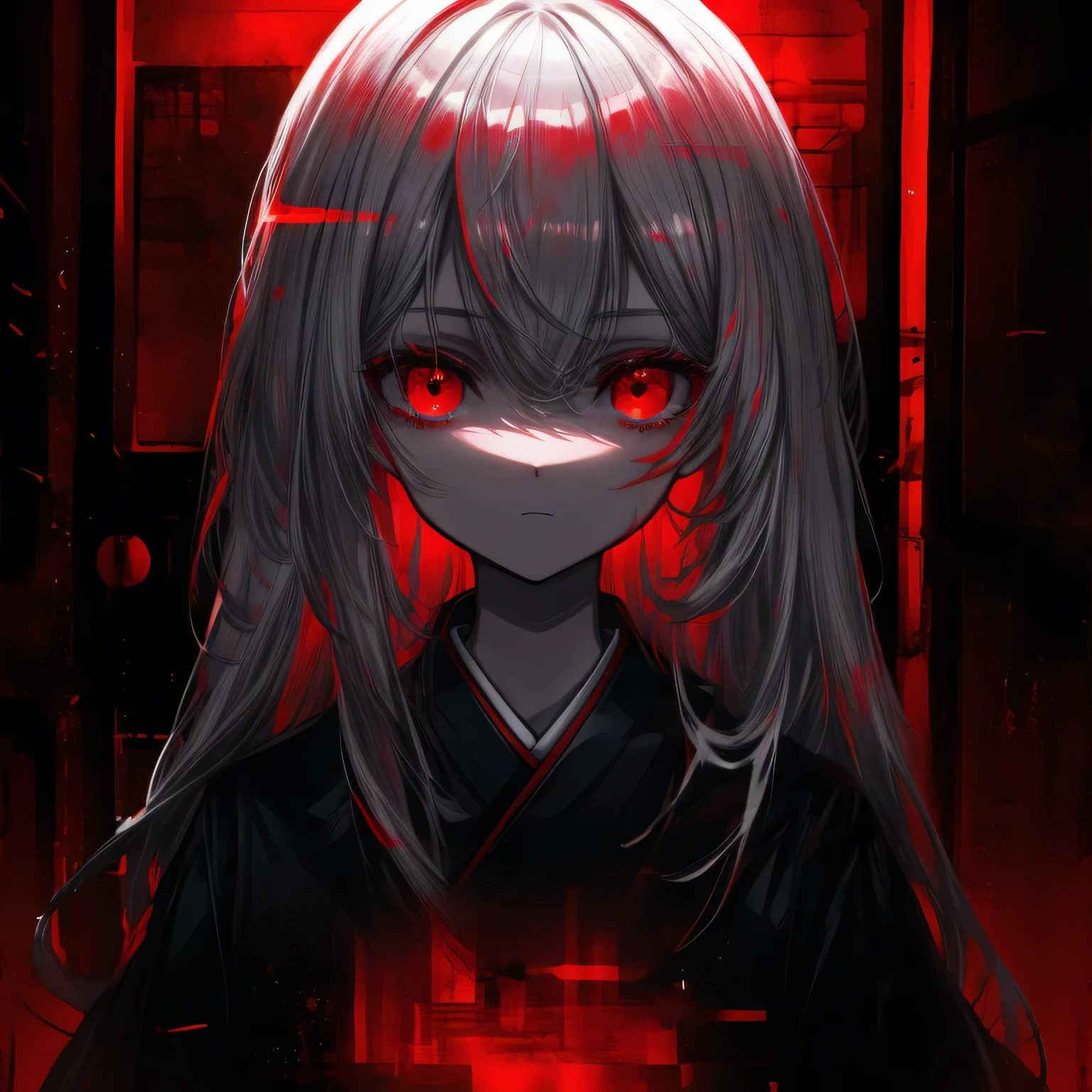 masterpiece, 1 girl, Upper Body, Close-up, Girl in front, View your viewers, TV Eyes, Monitor with eyes in the background, Inside the door, Red eyes, Blood, long Silver Hair, Silver Hair, Many detailed, Rear Viewer, Turned his head to look at the viewer, Emotionless, Dimly lit room, Only the light from the TV monitor, Monitor with your eyes, Many screens displaying different things, 1人 in a screen, detailed eyes in the other screens, bright, Blood on face, Blood on hair, Blood dripping from eyes, Eye of the Cross, Pale skin, another々monitor, Emotionless face, Bright color, Shine eyes, Long Hair, Silver Hair, My eye is split in half, detailed, neon eyes, Beautiful Eyes, Cool eyes, large monitor screen displaying Beautiful Eyes in background, The girl in the middle, silhouette of a The girl in the middle, red lighting, Red eyes, Blood, detailed, Shine, Dimly lit room, Lighting from the screen, A giant girl is projected onto the giant screen in the background. , Long Hair,In the cinema room, Dim lighting, Bright Lighting, Red eyes, ??????? screen panel, Screen Panel Eyes, 長いSilver Hair, Long Hair, hair Shine, bright, detailed, detailed lighting, bright hair, bright face, View your viewers, Dimly lit room, Screen Monitor Panel, A monitor showing, Emotionless expression, Eyes on monitor screen, Many monitor panels, Section Panel, Shine eyes, Red eyes,