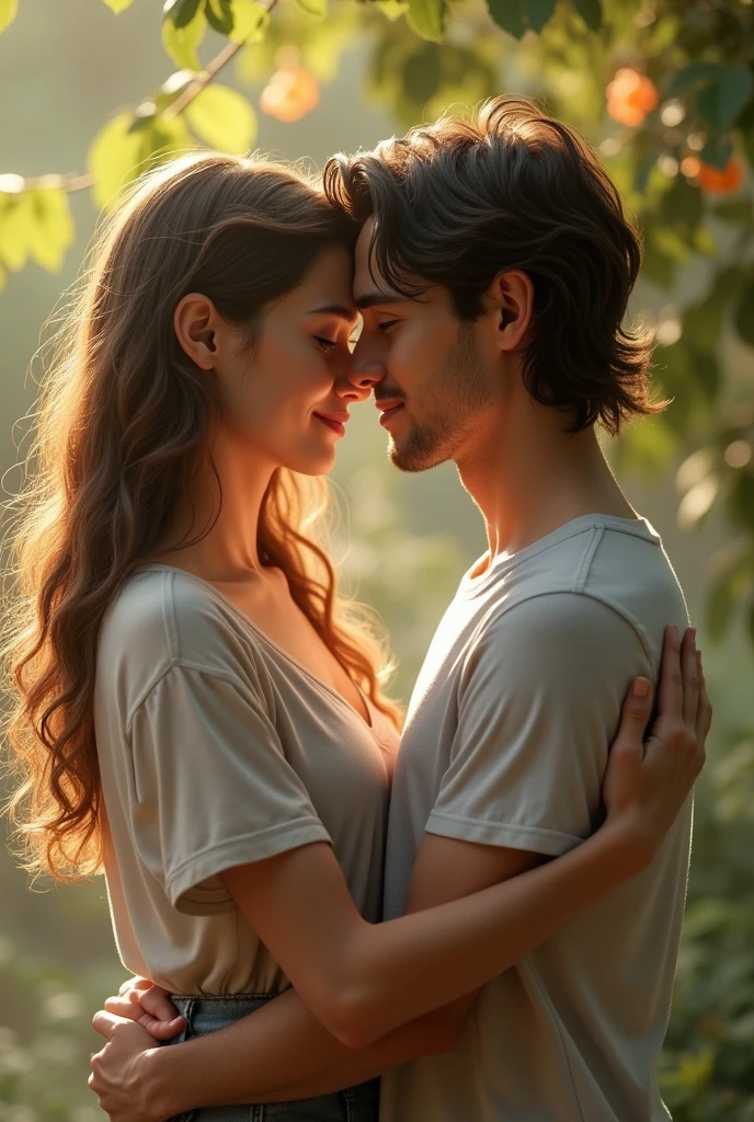 Realistic couple in love
