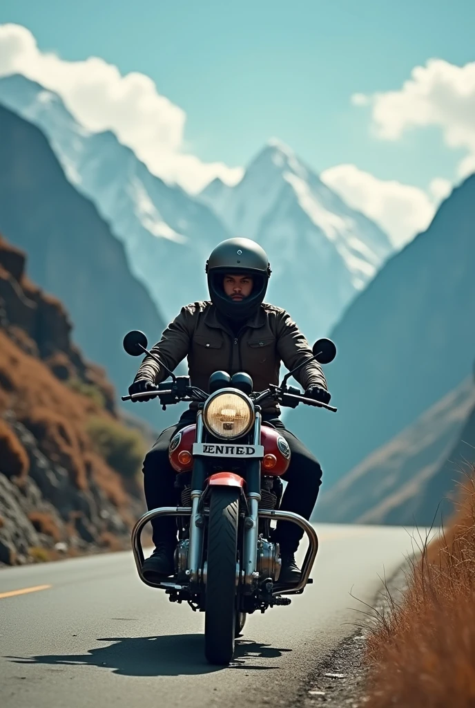Royal Enfield which is a single seater in which I am going to visit Kailash Manali tourist spot