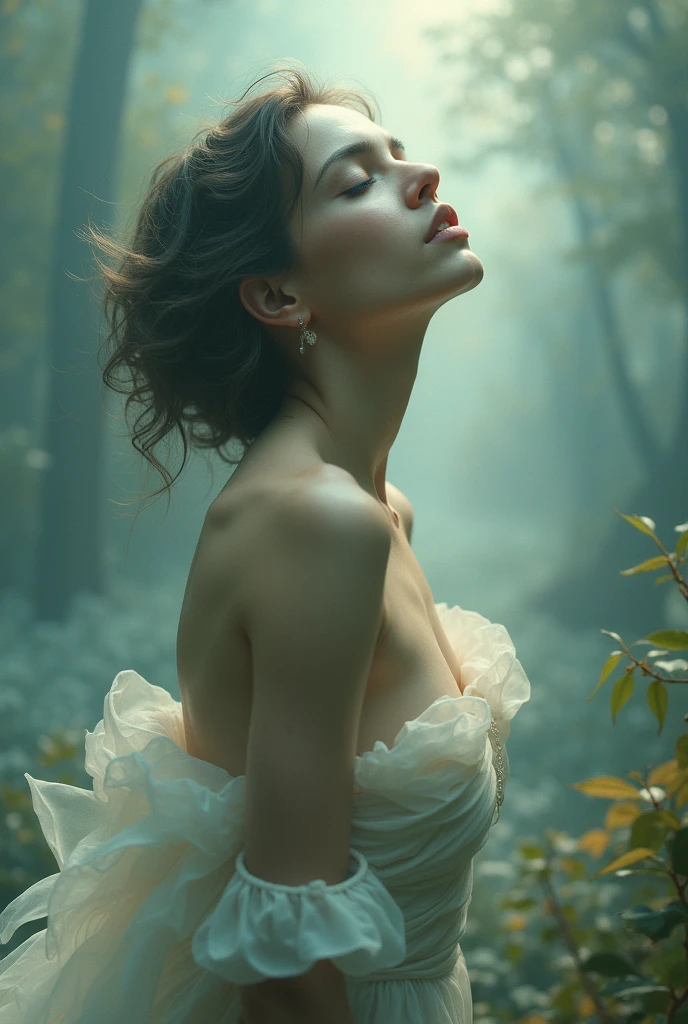 I am her lost naked dream that is within her path searching for freedom and that appears in this beautiful portrait full of emotions and messages that are seen in this image her eyes of faith are present in her , The message I want to say is that I really exist, very real, in this dimension of reality., 48k rule of thirds atmosphere of nostalgia colors of hope but above all of faith 3d
