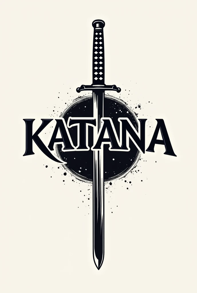 You could make a logo for a barbershop called "katana", but it has the name called katana.
The katana must be horizontal, crossing the letters.