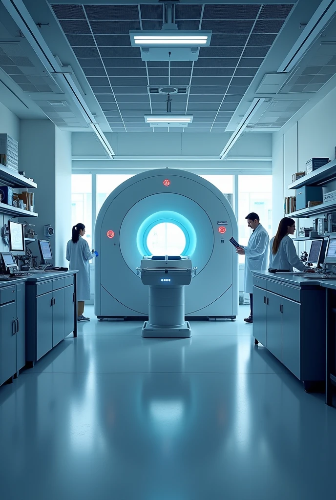 Magnetic resonance imaging equipment in a pharmaceutical chemistry laboratory