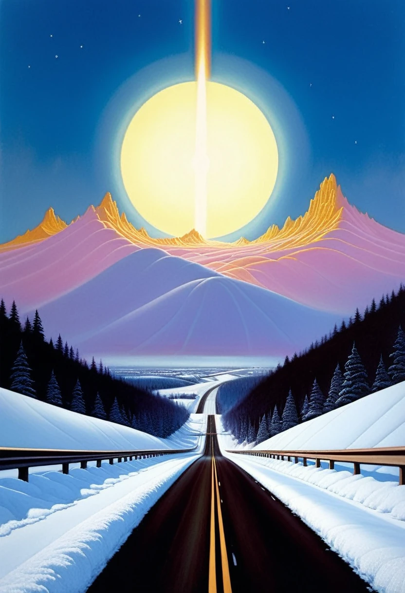 Miracle On The Highway, 8k, super detailed, Agnes Lawrence Pelton