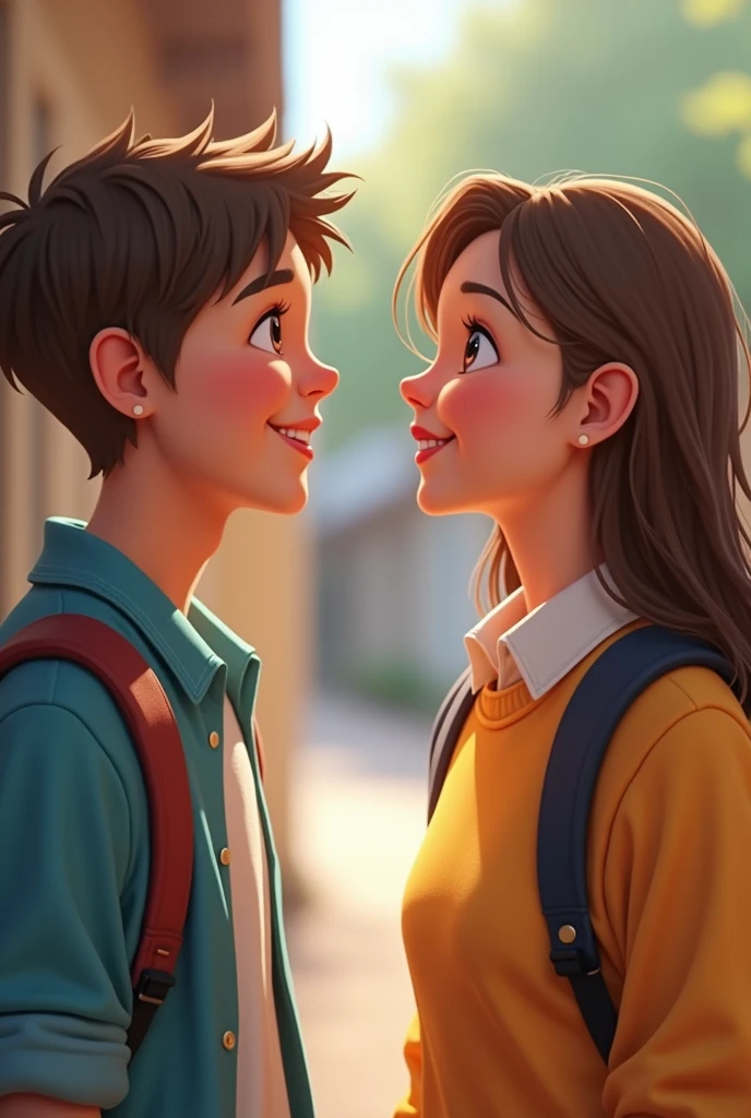highschool boy and girl smiles