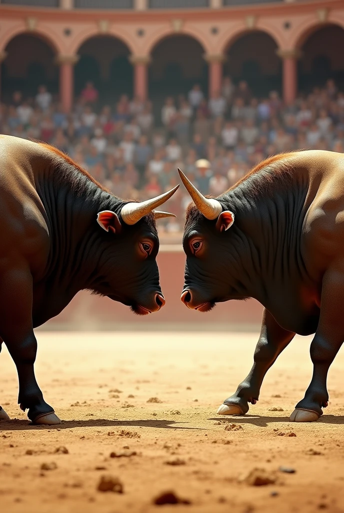 bullfight when the two bulls look at each other 