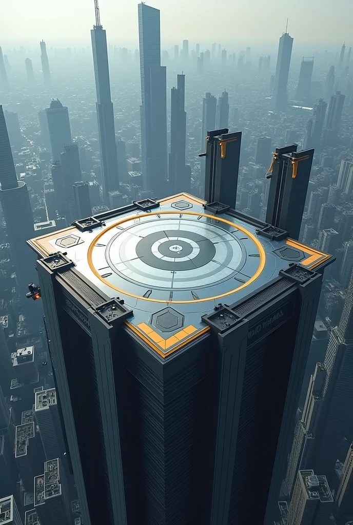 helipad on top of buildings with elevator
