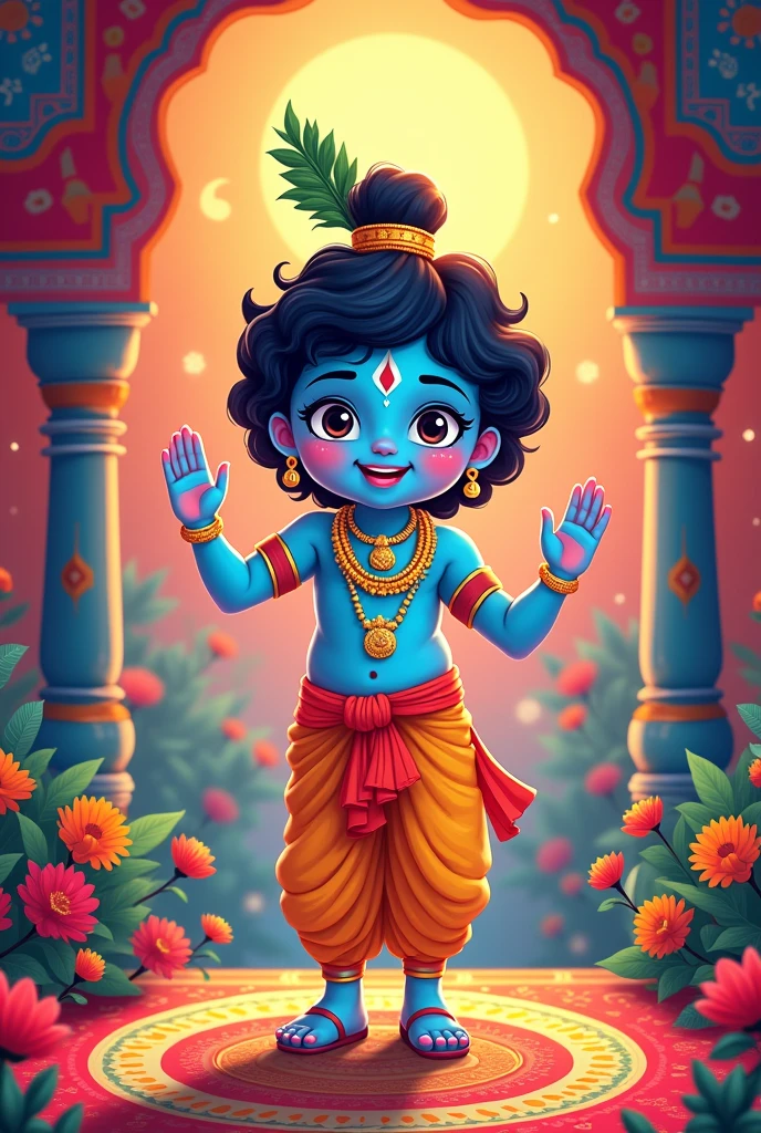 Happy janmashtami written in code format
