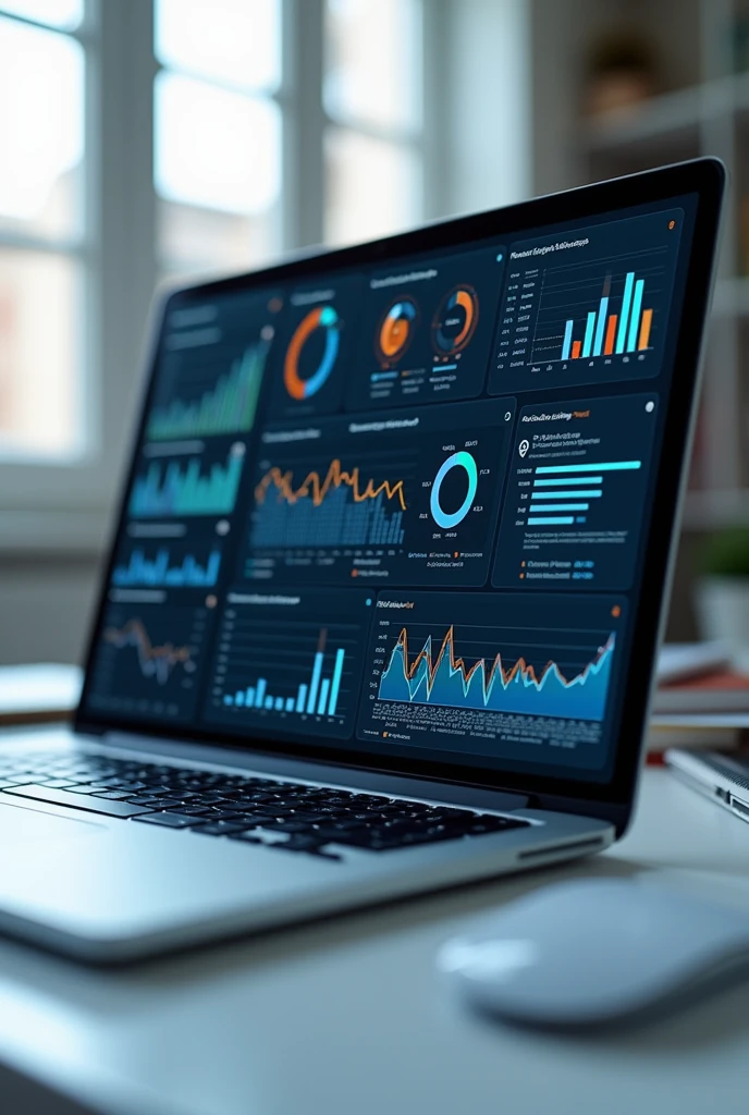 statistical graphics on laptop