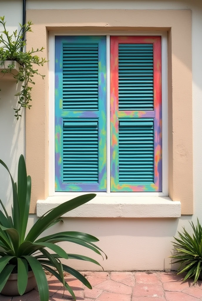 I want to paint my 4 shutters outside of my art classes in such a creative and use of only 2 to 3 colours and no to hard