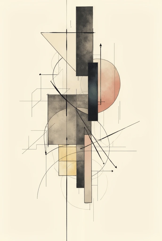 abstract art either elongation or distortion 2 example with basic shapes and lines that can be easily copy or draw