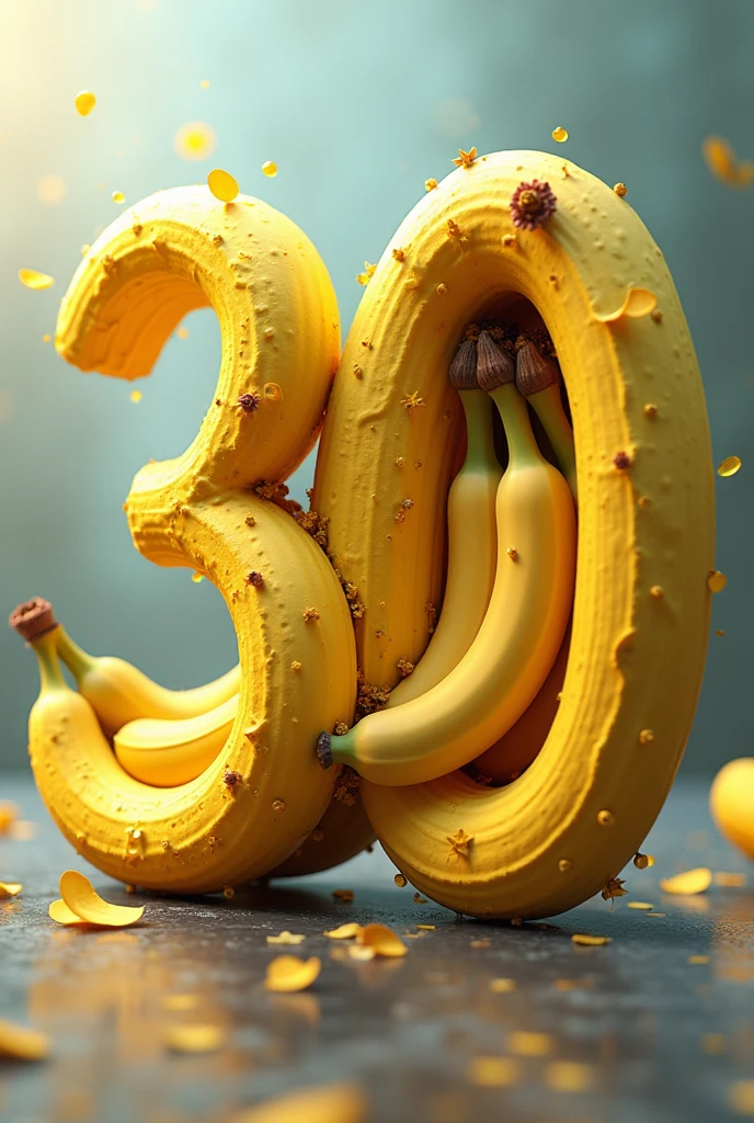 Number 30 with bananas