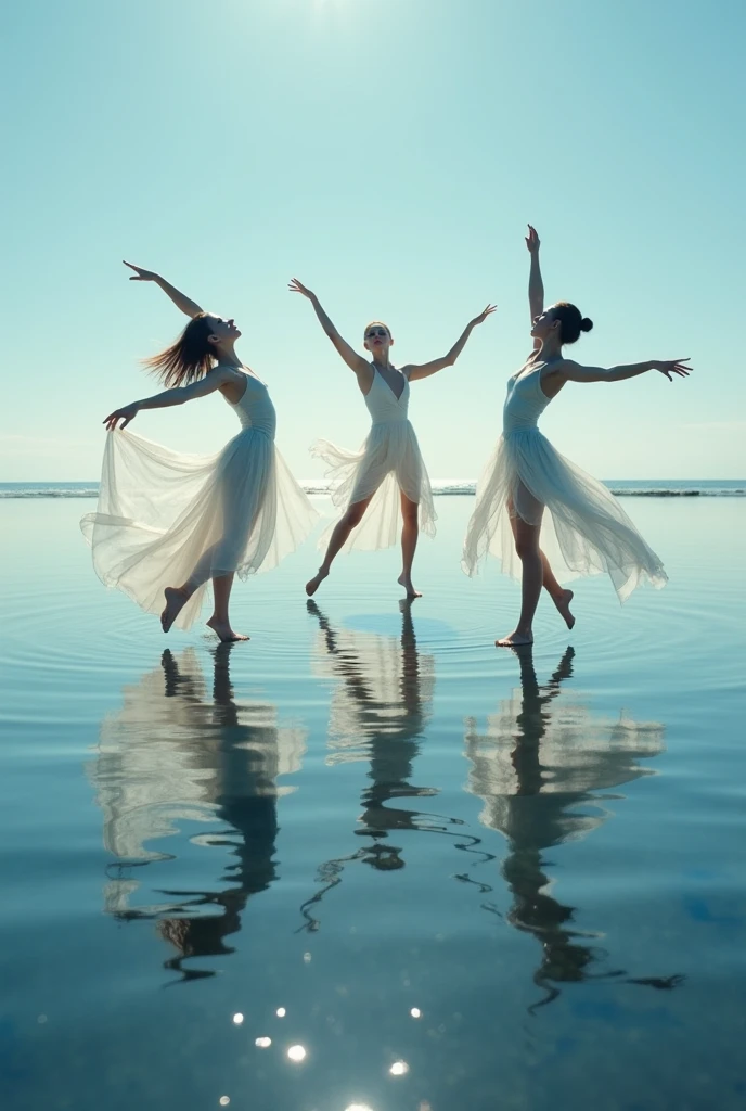dancers REFLECTION IN THE SEA