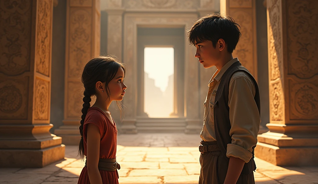 Girl asks how boy knows so much about the temple and her father’s work.