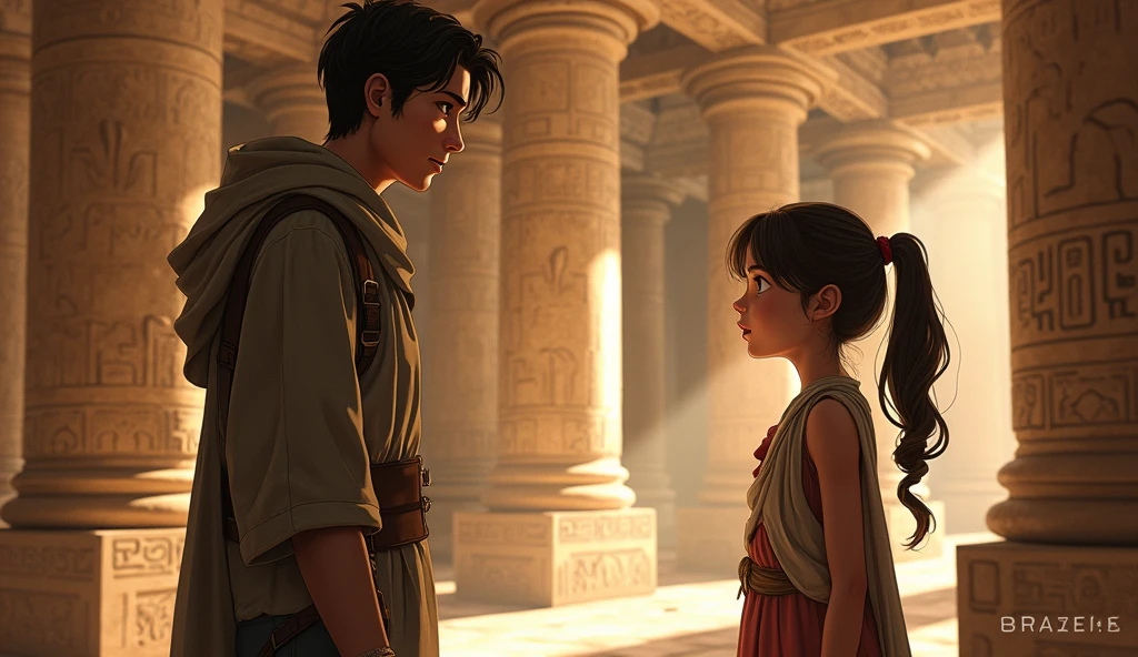 Girl asks how boy knows so much about the temple and her father’s work.