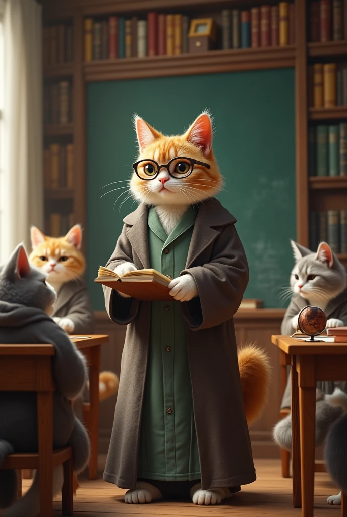A cat who works as a teacher