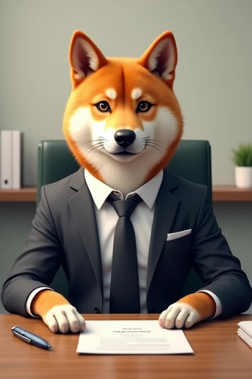 Shiba Inu going to an interview。There is no woman