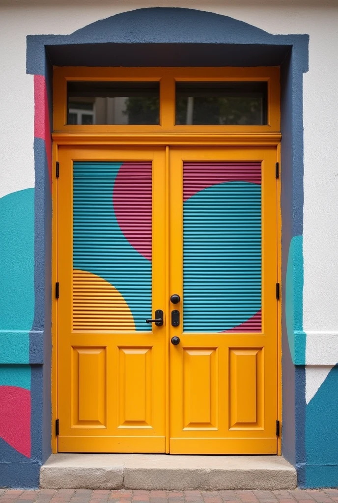 I want to paint my 4 shutters outside of my art classes in such a creative and use of only 2 to 3 colours and simple

