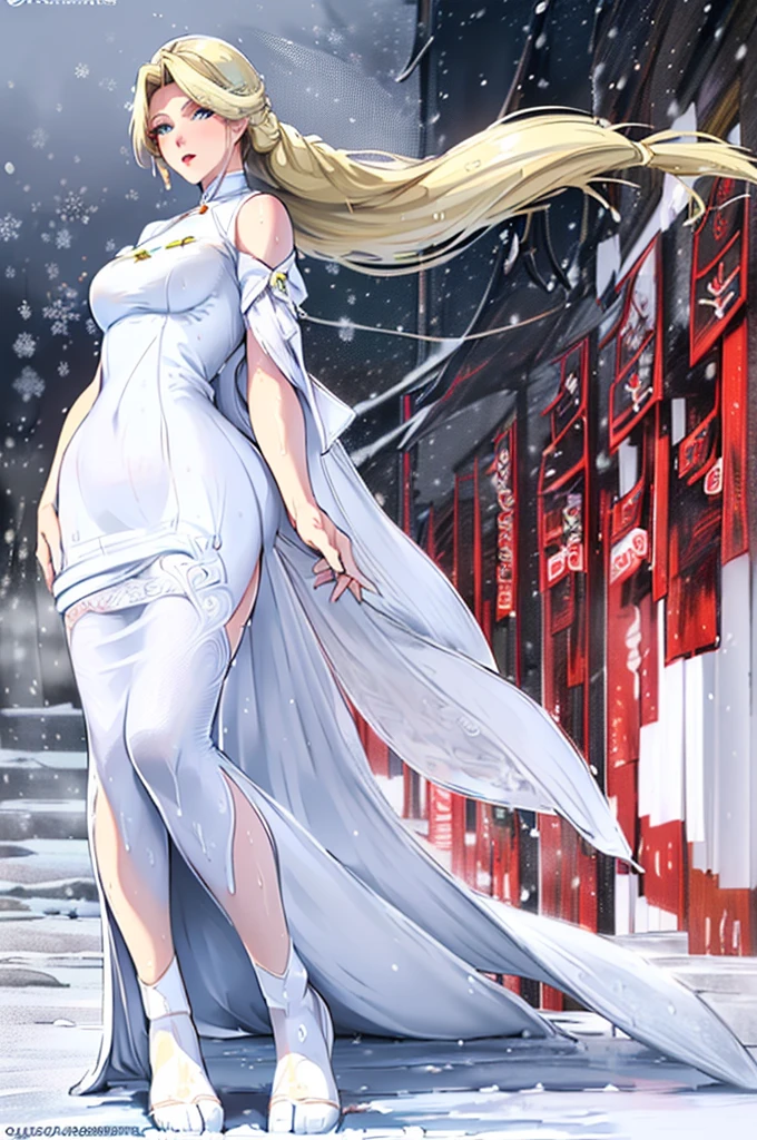 Masterpiece
(Blonde woman,The facial expression is accurate,very red lips,Anime style face,greenish blue eyes )
Group
((((The location is Fuyuyama))))
((((The location is a winter mountain in a snowstorm.))))
((((The woman is wearing a white dress:1.5))))
8k((((Snow Woman))))
8k(((((Wet)))))
((Staring at me))
Emphasize the breasts and draw the body