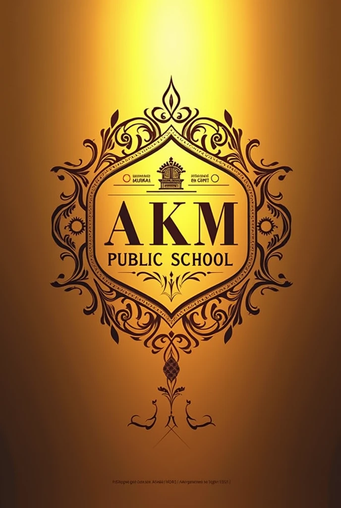 I want you to create a logo for the golden Jubilee of my school, the school's name is akm public school, their moto is from darkness to light. I need a logo which email the great knowledge and beauty of the school change the language to english and more traditional to Kerala darkness to light pls correct the spelling and akm