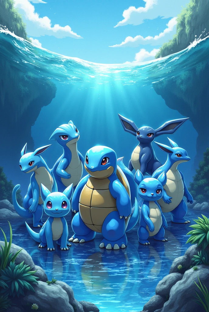 All the blue-colored pokemon from all generations together