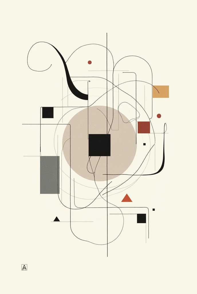 abstract art either elongation or distortion with basic shapes and lines that can be easily copy or draw