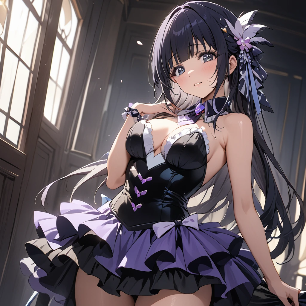 ((Highest quality)), ((masterpiece)), (detailed), (Perfect Face)、The woman is Reika Aoki with semi-long hair、The woman is wearing a cabaret costume