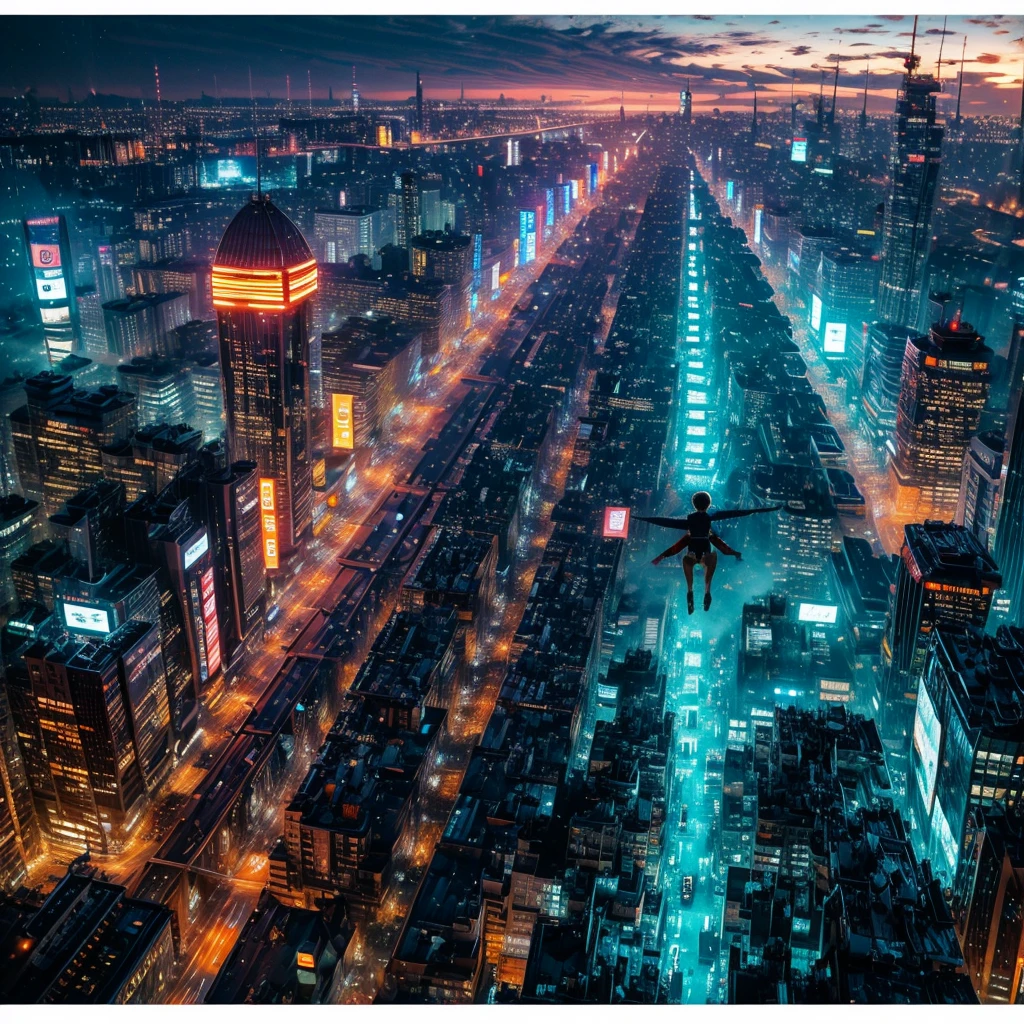 (xuer flies over), (sexy race qeen), (dramatic, gritty, intense:1.4), city,
motor cycle, curved colorful horizon, (Luminism:1.28),